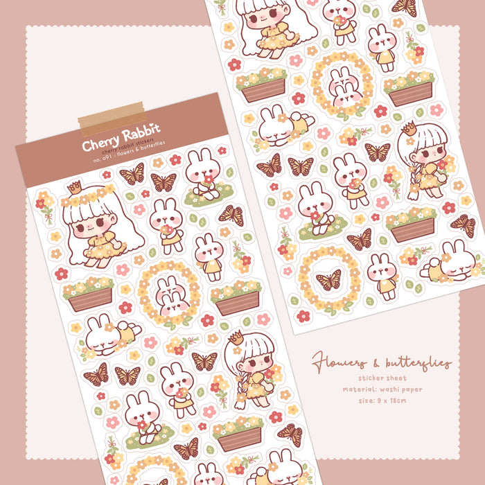 Flowers & Butterflies Sticker Sheet