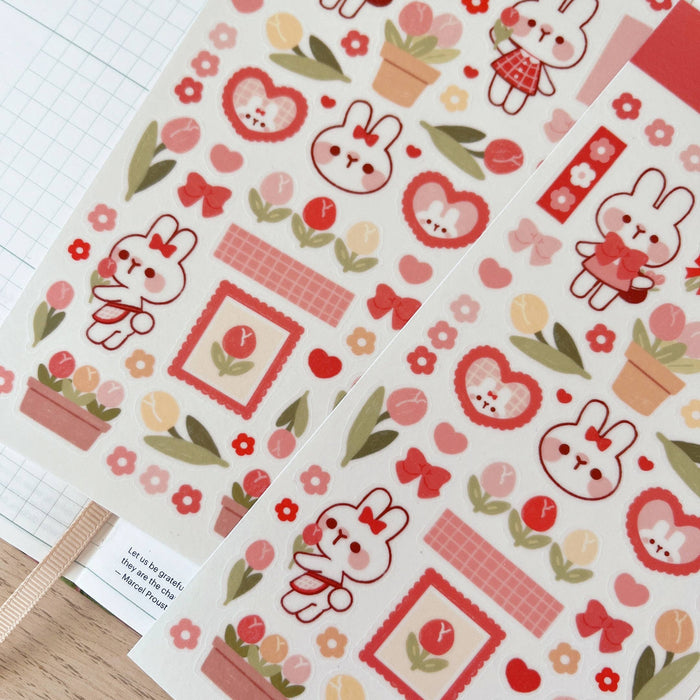 Tulip Rabbit Washi Sticker Sheet