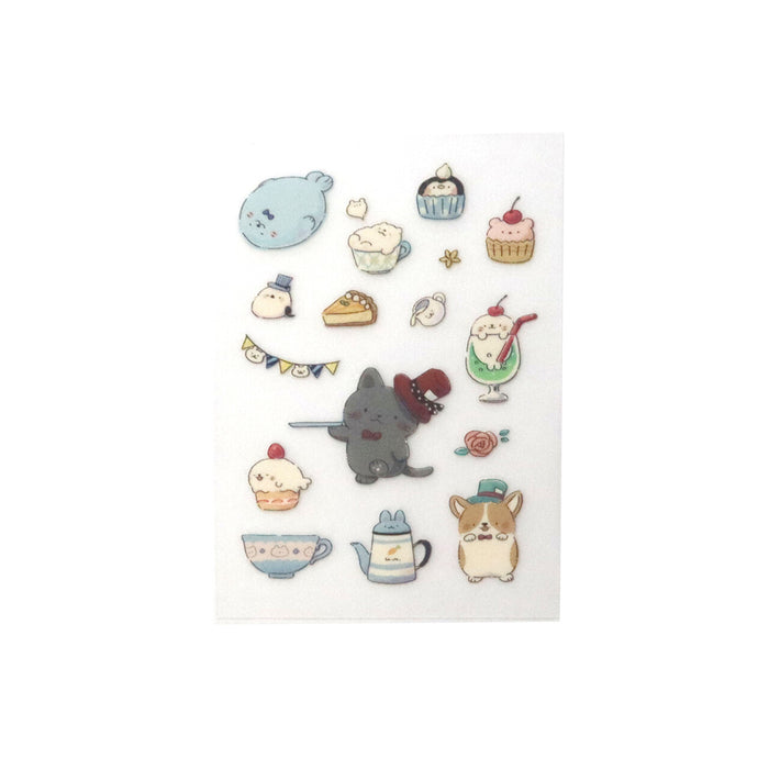 Transfer Stickers for Fabric - Black Cat Tea Party