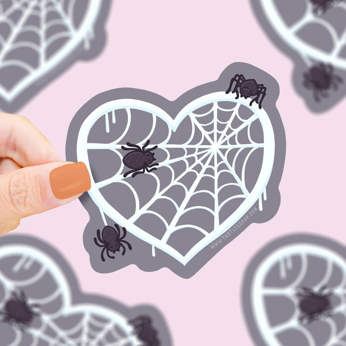 Spooky Spider Web Vinyl Sticker