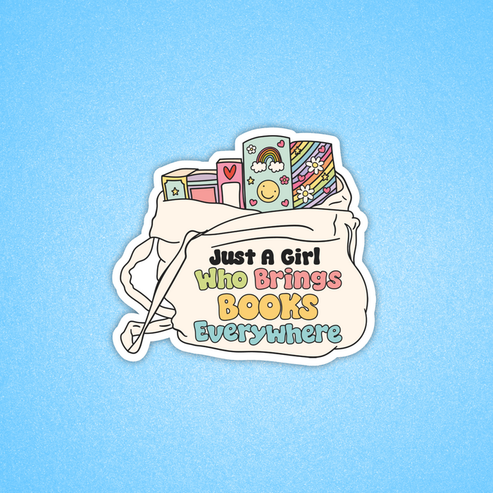 Girl Who Brings Books Vinyl Sticker