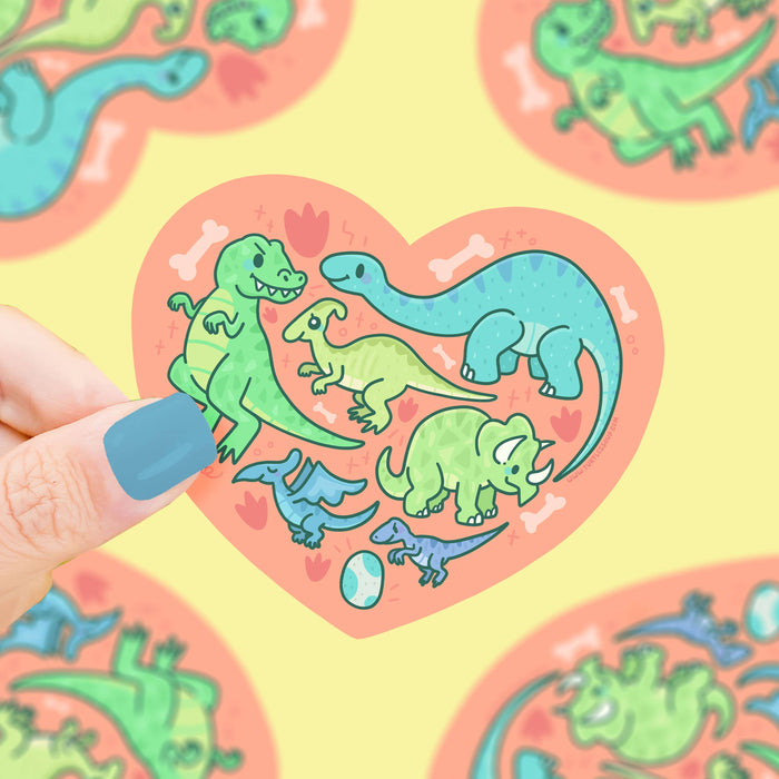 Dinosaur Heart Vinyl Sticker