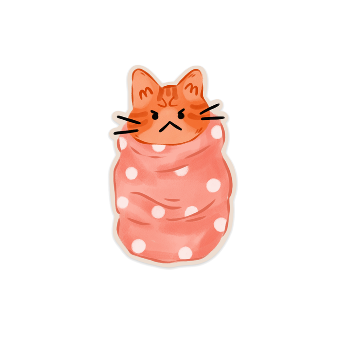 Polka Ginger Purrito Vinyl Sticker