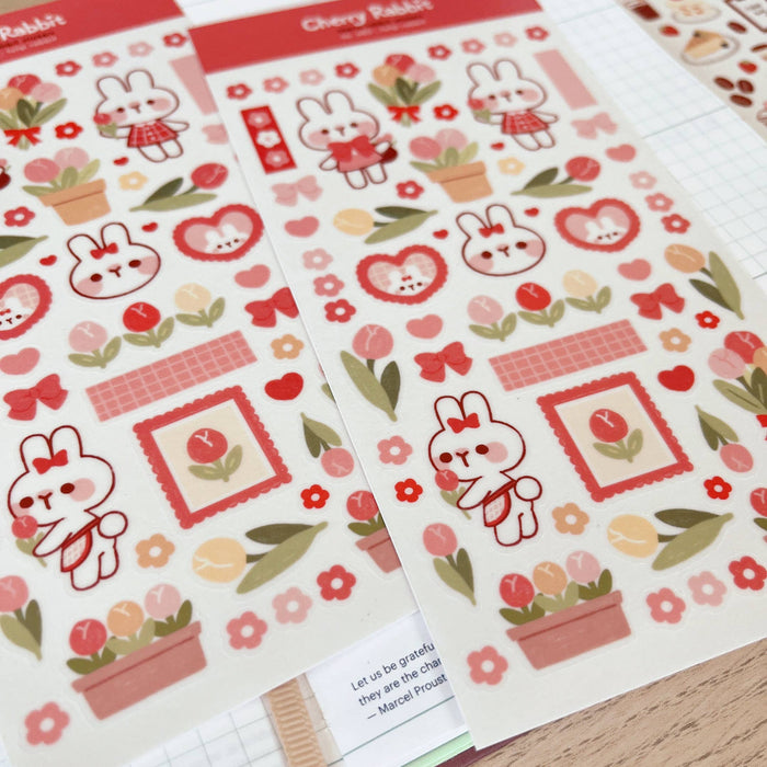 Tulip Rabbit Washi Sticker Sheet