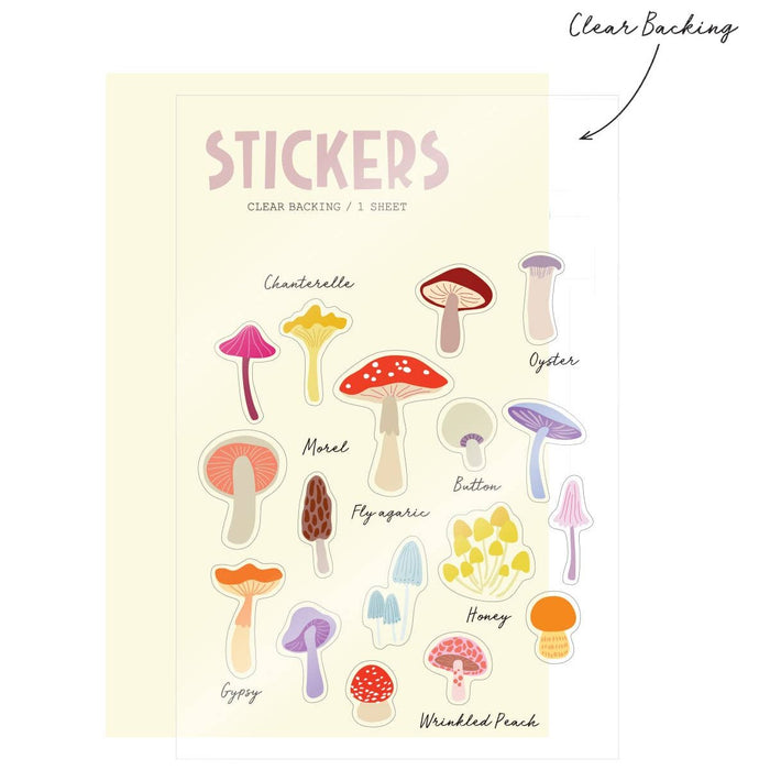 Mushrooms Clear Stickers