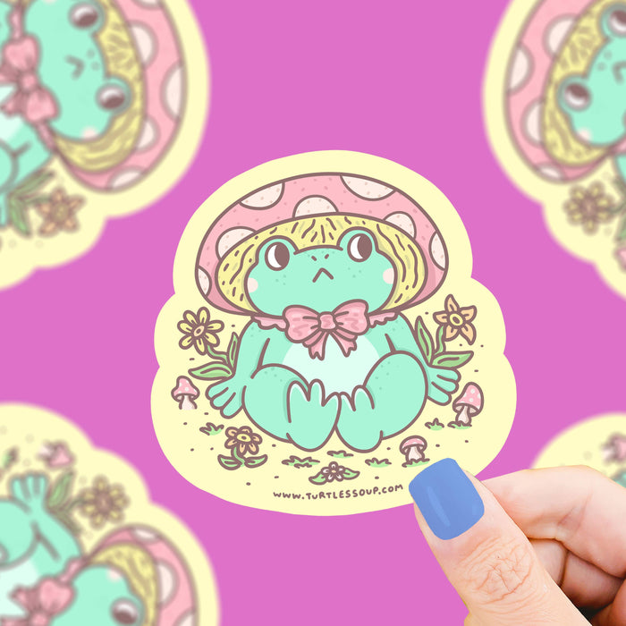 Mushroom Cap Frog Vinyl Sticker