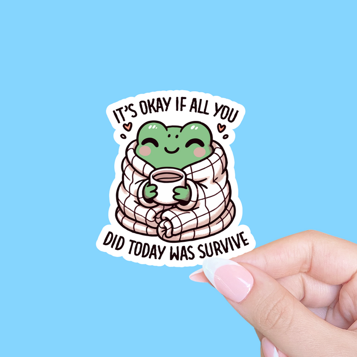 It's Okay Frog Vinyl Sticker