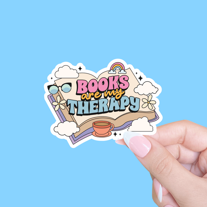 Books Are My Therapy Vinyl Sticker