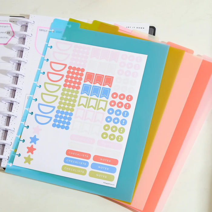 The Happy Planner 'Bright Day' BIG Plastic Dividers - 5 Pack