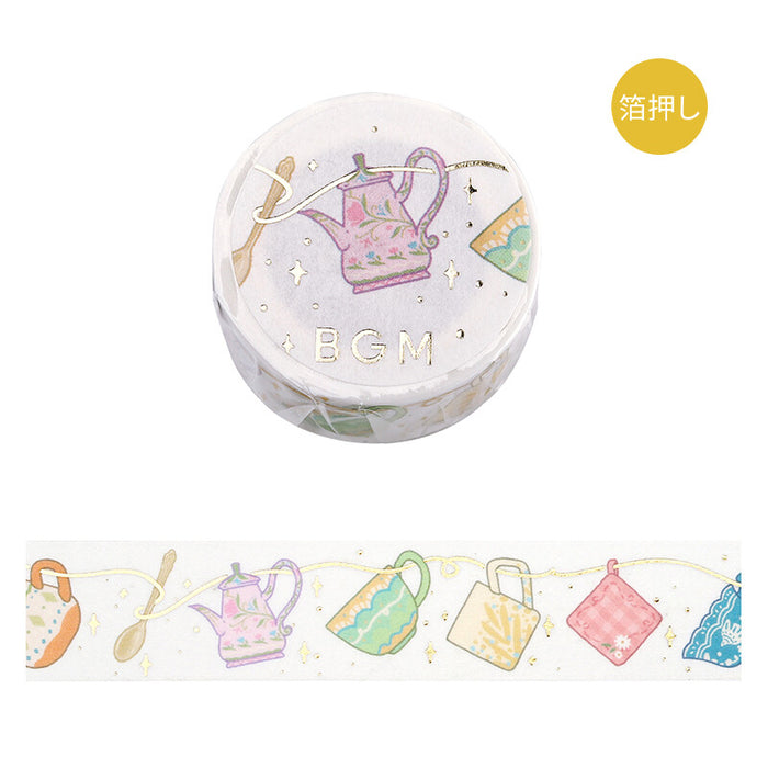 BGM Japan Foil Washi Tape - Tea Time