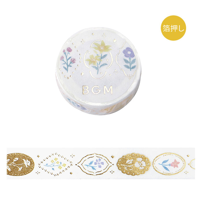 BGM Japan Foil Washi Tape - Flower Brooch