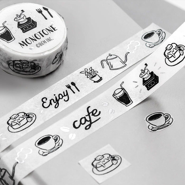 BGM Japan 'Monotone' Series Foil Washi Tape - Cafe