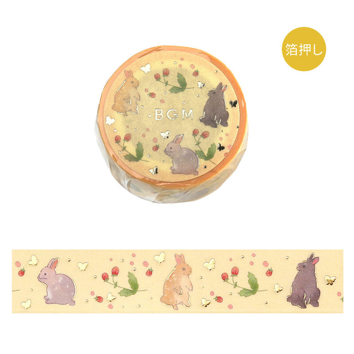 BGM 'Rabbit Country' Foil Washi Tape - Raspberry