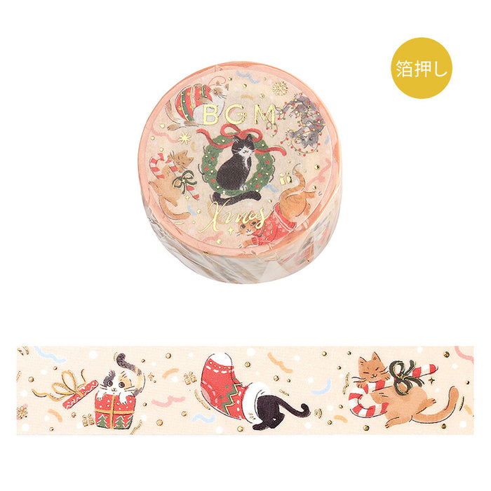 BGM Japan Christmas Washi Tape - Cat Party