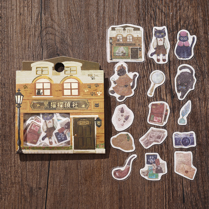 BGM 'Shopping Arcade' Series Washi Paper Deco Stickers - Black Cat Detective Agency