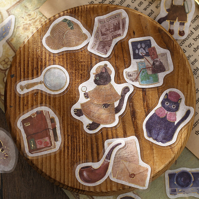 BGM 'Shopping Arcade' Series Washi Paper Deco Stickers - Black Cat Detective Agency