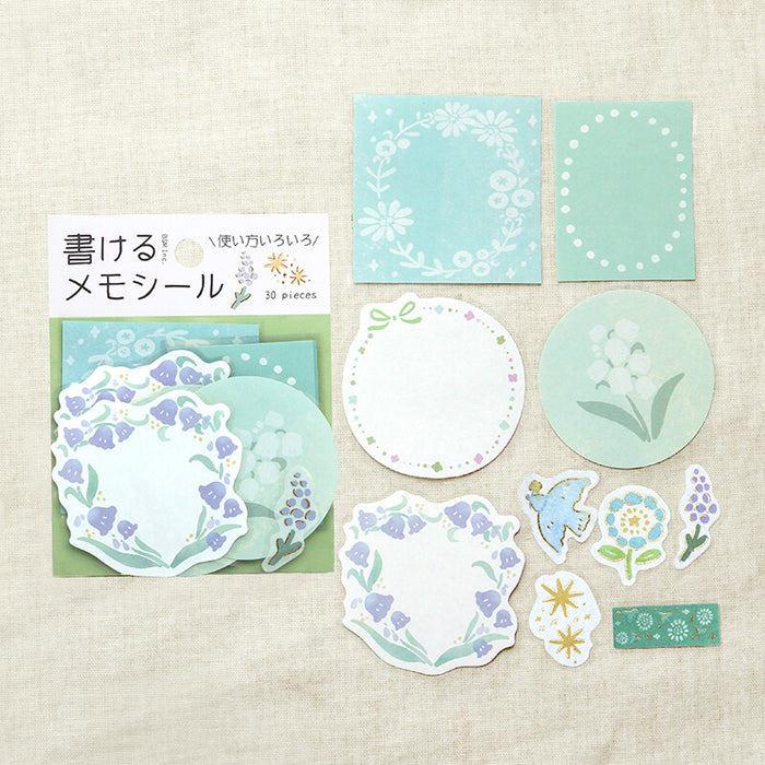 BGM 'Flower Day' Memo Stickers - Mint