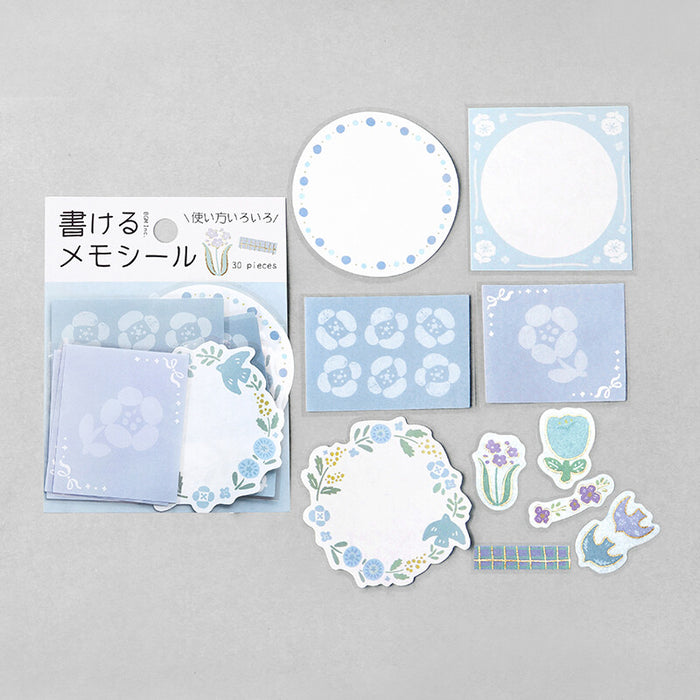 BGM 'Flower Day' Memo Stickers - Blue