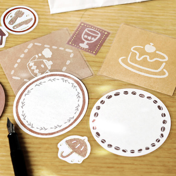 BGM 'Flower Day' Memo Stickers - Brown