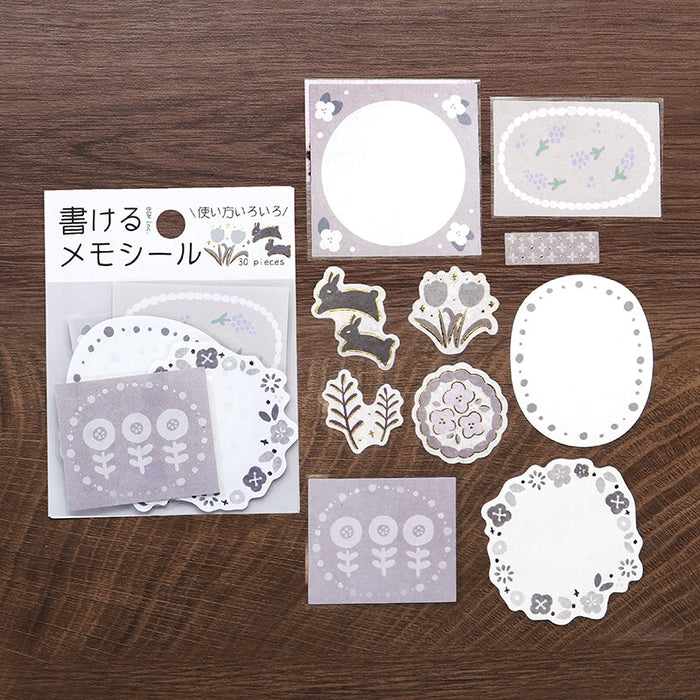 BGM 'Flower Day' Memo Stickers - Gray