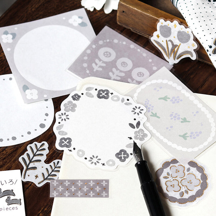 BGM 'Flower Day' Memo Stickers - Gray