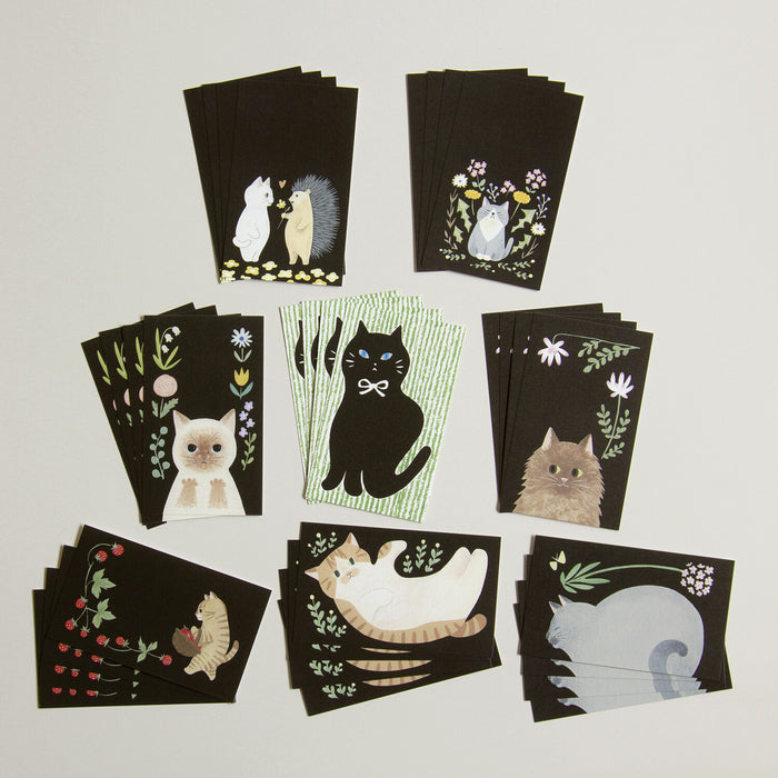 Black Note Cards - Cats