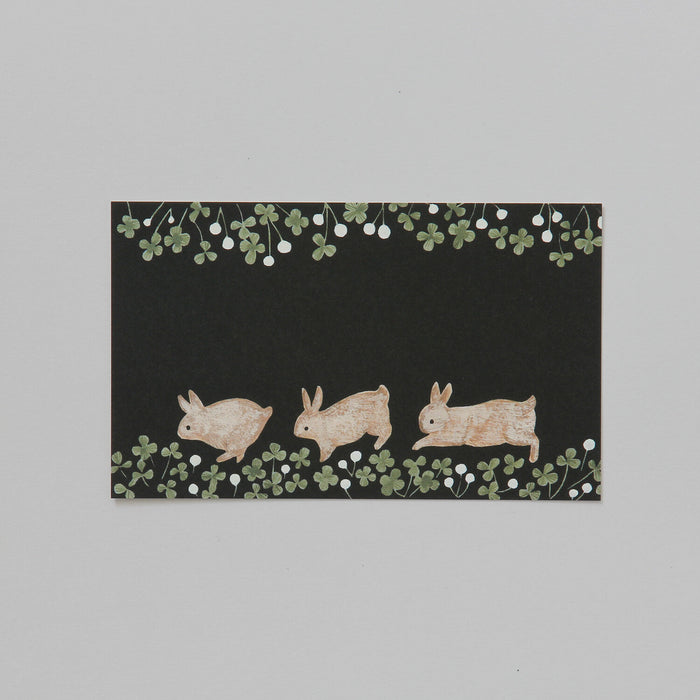 Black Note Cards - Rabbits