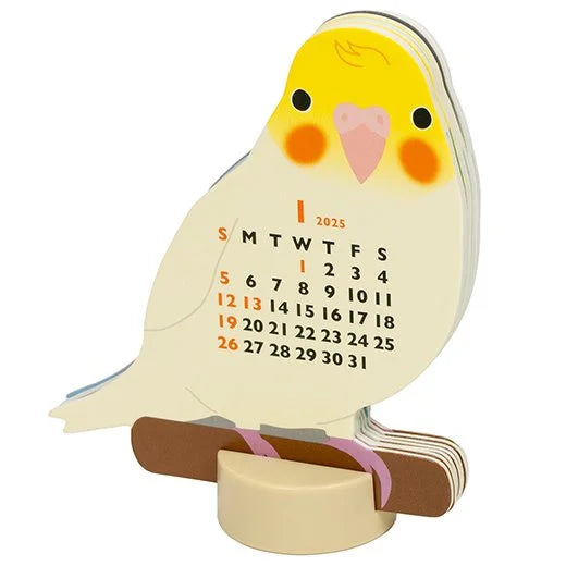 2025 Die-Cut Desk Calendar Mini - Parakeet