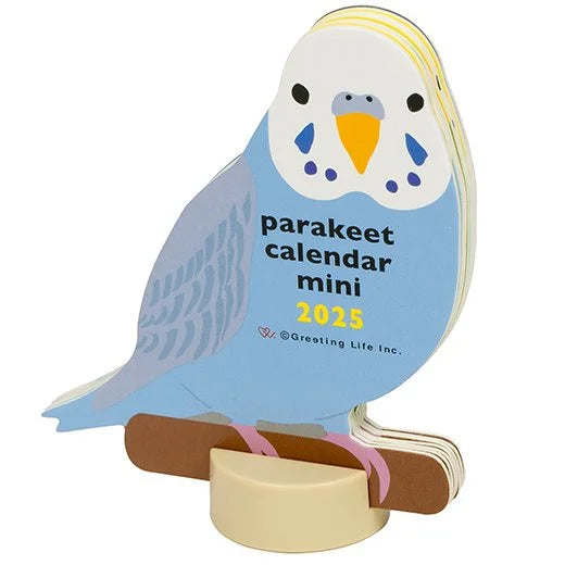 2025 Die-Cut Desk Calendar Mini - Parakeet