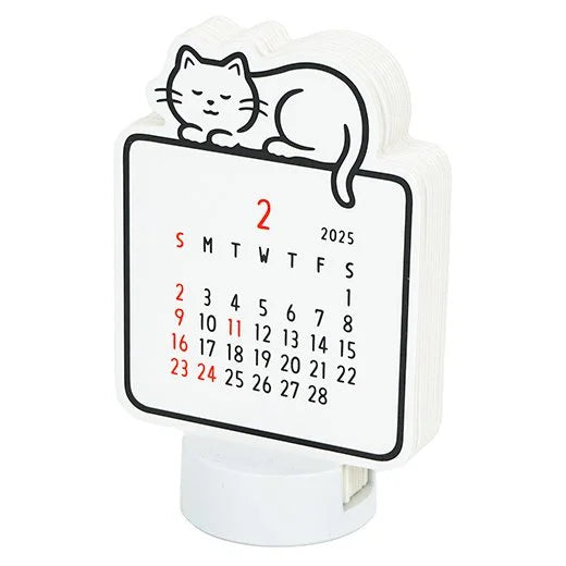 2025 Die-Cut Desk Calendar - Cat