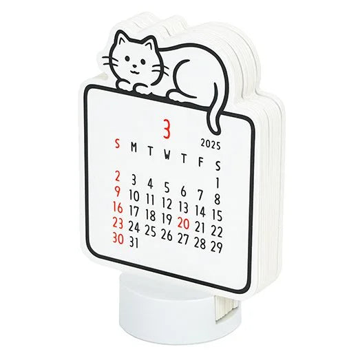 2025 Die-Cut Desk Calendar - Cat