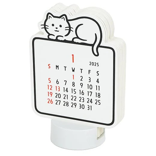 2025 Die-Cut Desk Calendar - Cat