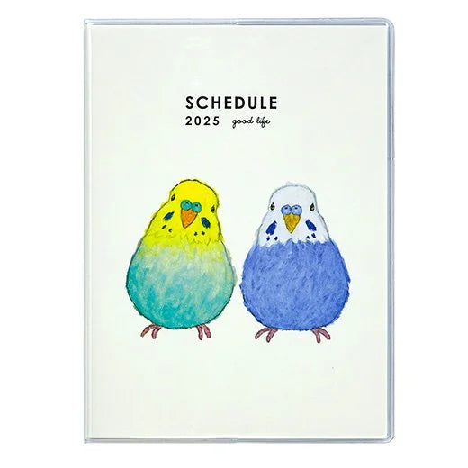 2025 Yusuke Yonezu Monthly Planner A6 Size Soft Cover - Parakeets