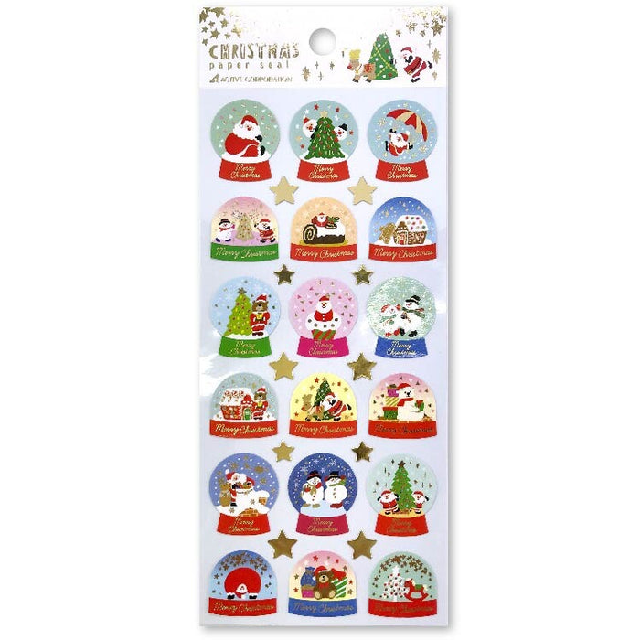 Christmas Paper Stickers - Snow Globes