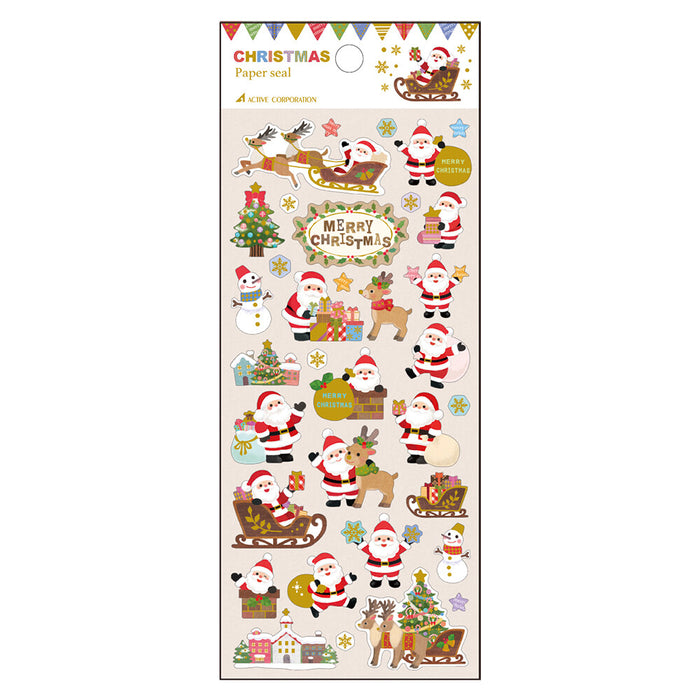 Christmas Paper Stickers - Santa & His Reindeer