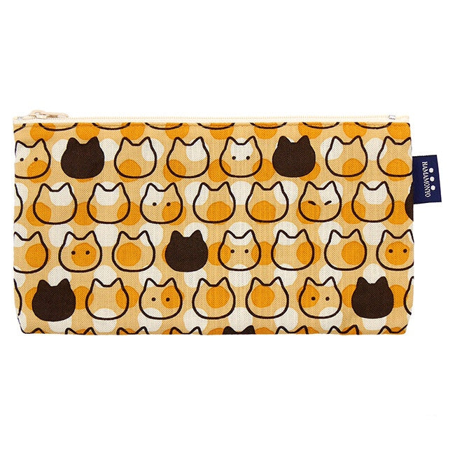 Flat Pen Pouch - Dotted With Cats