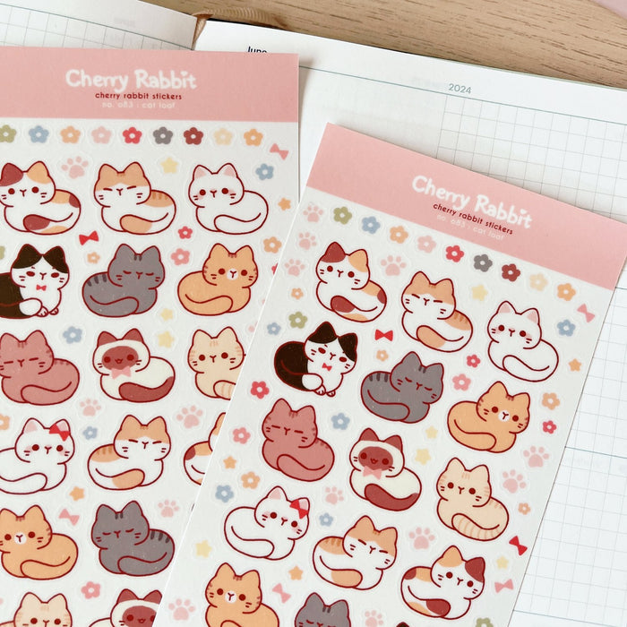 Cat Loaf Washi Sticker Sheet