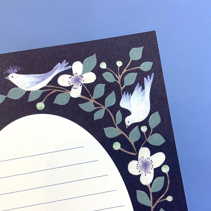 Clematis & Blue Bird Letter Writing Paper A6 Size - 20 Sheets