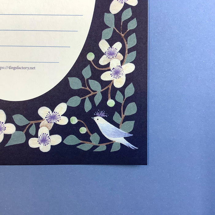 Clematis & Blue Bird Letter Writing Paper A6 Size - 20 Sheets