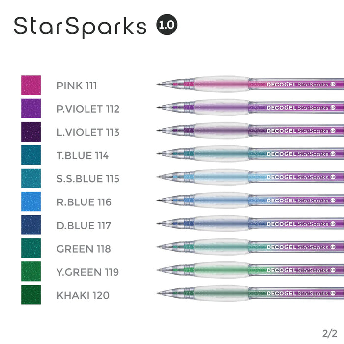 DECOGEL 1.0 Gel Pens - Cosmic Full 50 Colour Set + 10 Bonus Refills