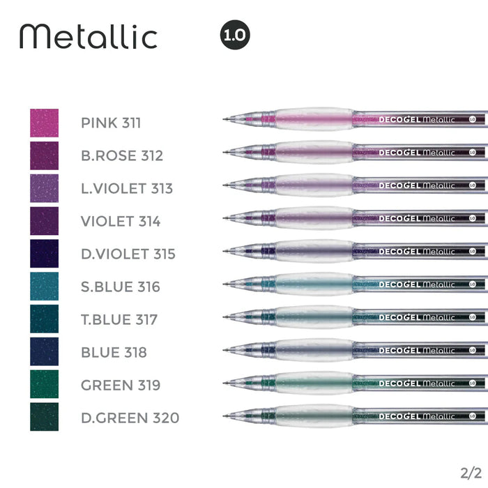 DECOGEL 1.0 Gel Pens - Metallic 20 Colour Set