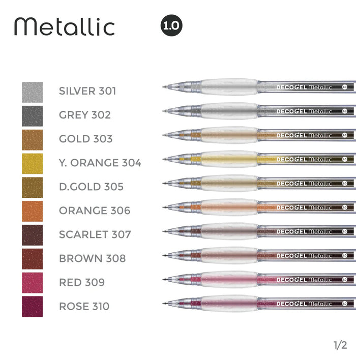 DECOGEL 1.0 Gel Pens - Metallic 20 Colour Set