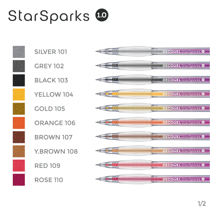 DECOGEL 1.0 Gel Pens - Star Sparks 20 Colour Set