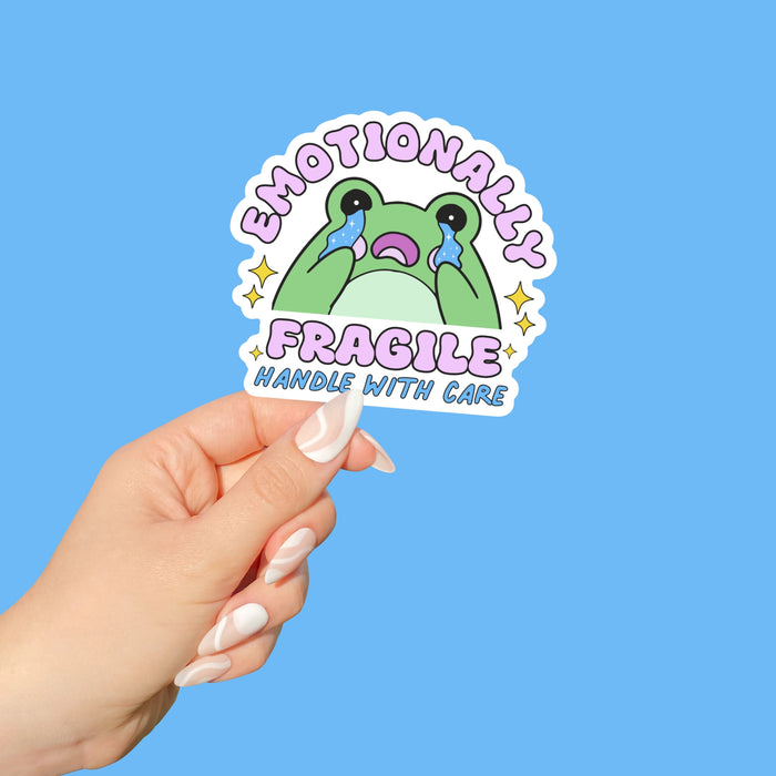 Emotionally Fragile Frog Vinyl Sticker