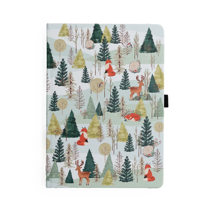 Fox in Winter Woods Dot Grid Notebook