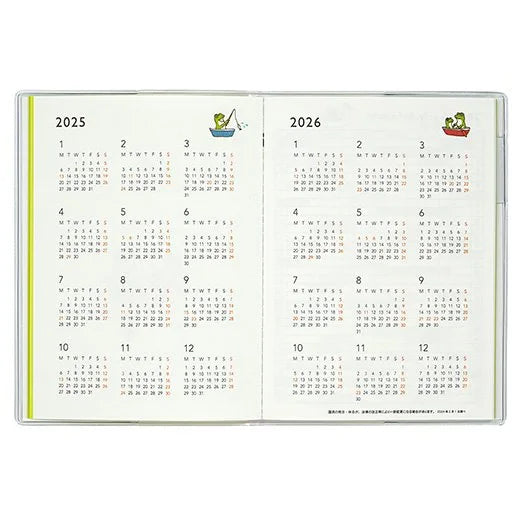 2025 Frog Time Monthly Planner A6 Size Soft Cover - Tea Time