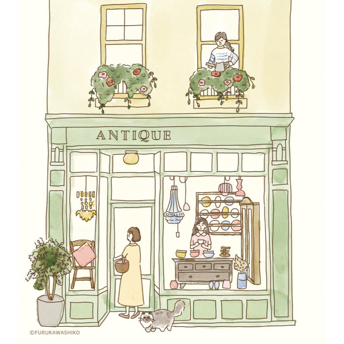 'Bonjour Paris' Series Memo Pad - Antique Shopping