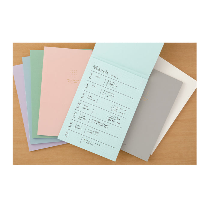 Midori A5 Colour Notepad - Dot Grid - White