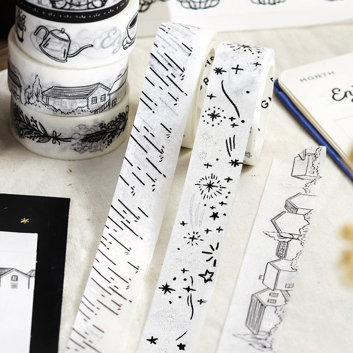 BGM Japan 'Monotone' Series Foil Washi Tape - Starry Sky