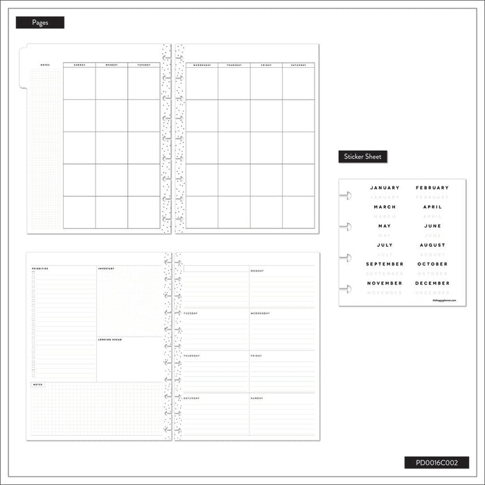 The Happy Planner Undated 'Sweet & Simple' CLASSIC DASHBOARD Happy Planner - 12 Months